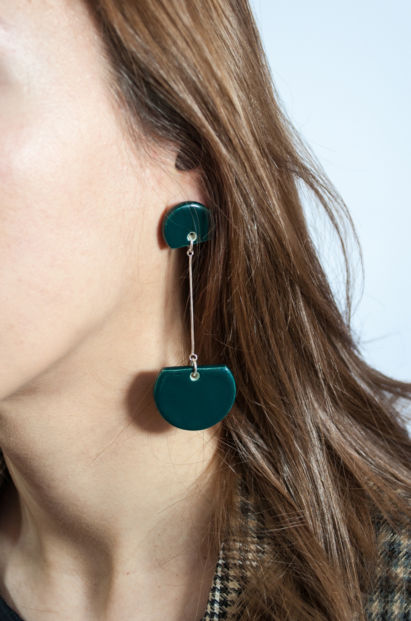 UNICEF Market | Green Jade and Sterling Silver Teardrop Dangle Earrings -  Simple Drop in Dark Green