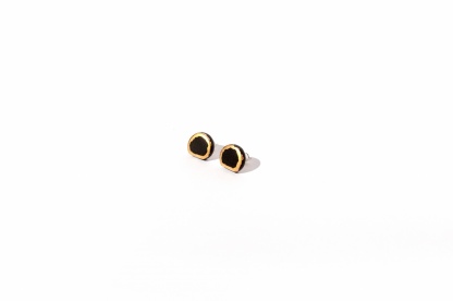 geometric modern earrings with gold golden d small clayometry