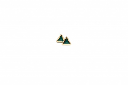 triangle earrings with gold edges peaks medium glossy clayometry
