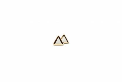 triangle earrings with gold edges peaks medium glossy clayometry