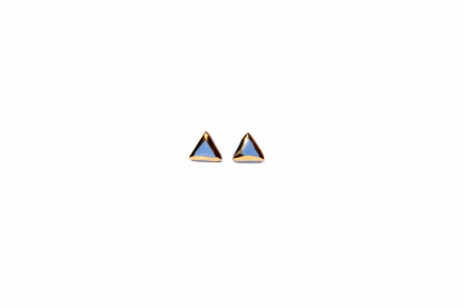 triangle earrings with gold edges