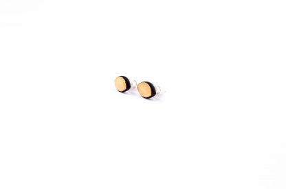 handmade gold surface earrings golden eye clayometry