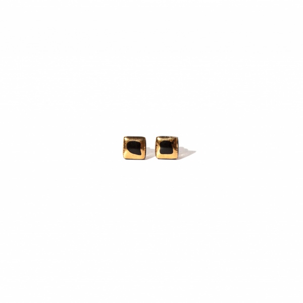 glossy earrings with gold glossy boxes clayometry