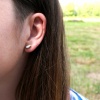 tiny delicate earrings with gold sunrise matte clayometry