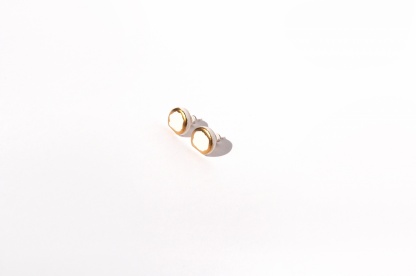 geometric modern earrings with gold golden d matte clayometry
