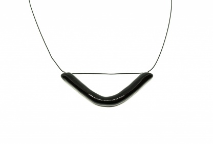 minimalist long ceramic necklace smile clayometry