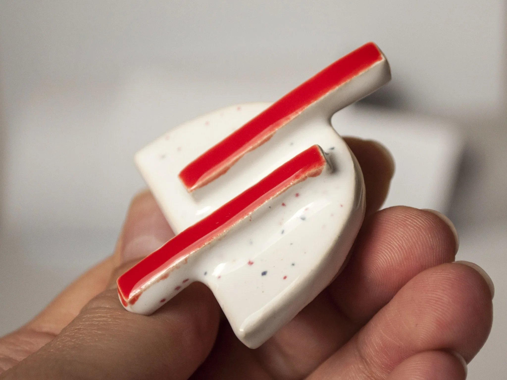 modern bright minimalist brooch twix clayometry