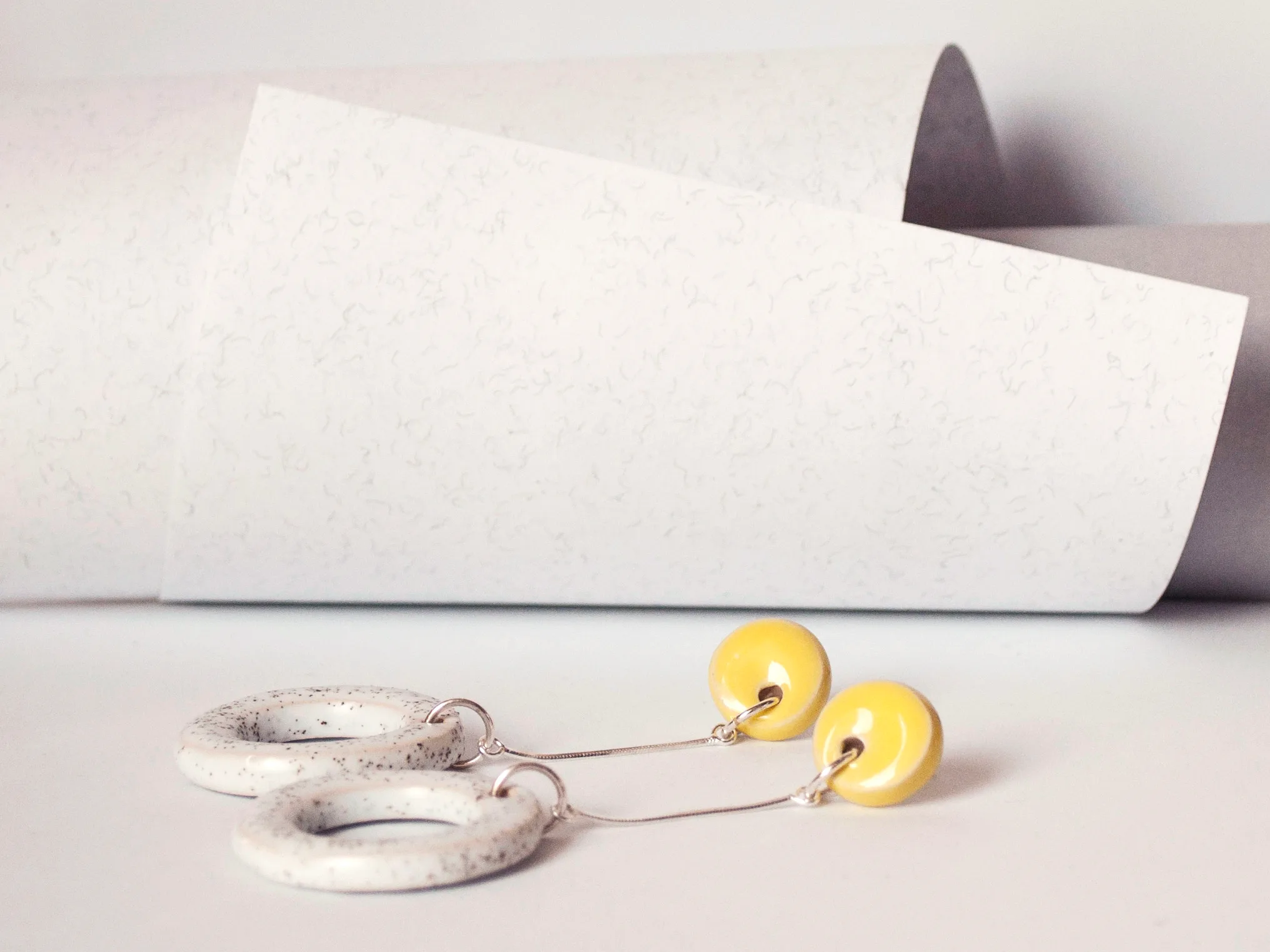 modern circle drop earrings circle harmony clayometry