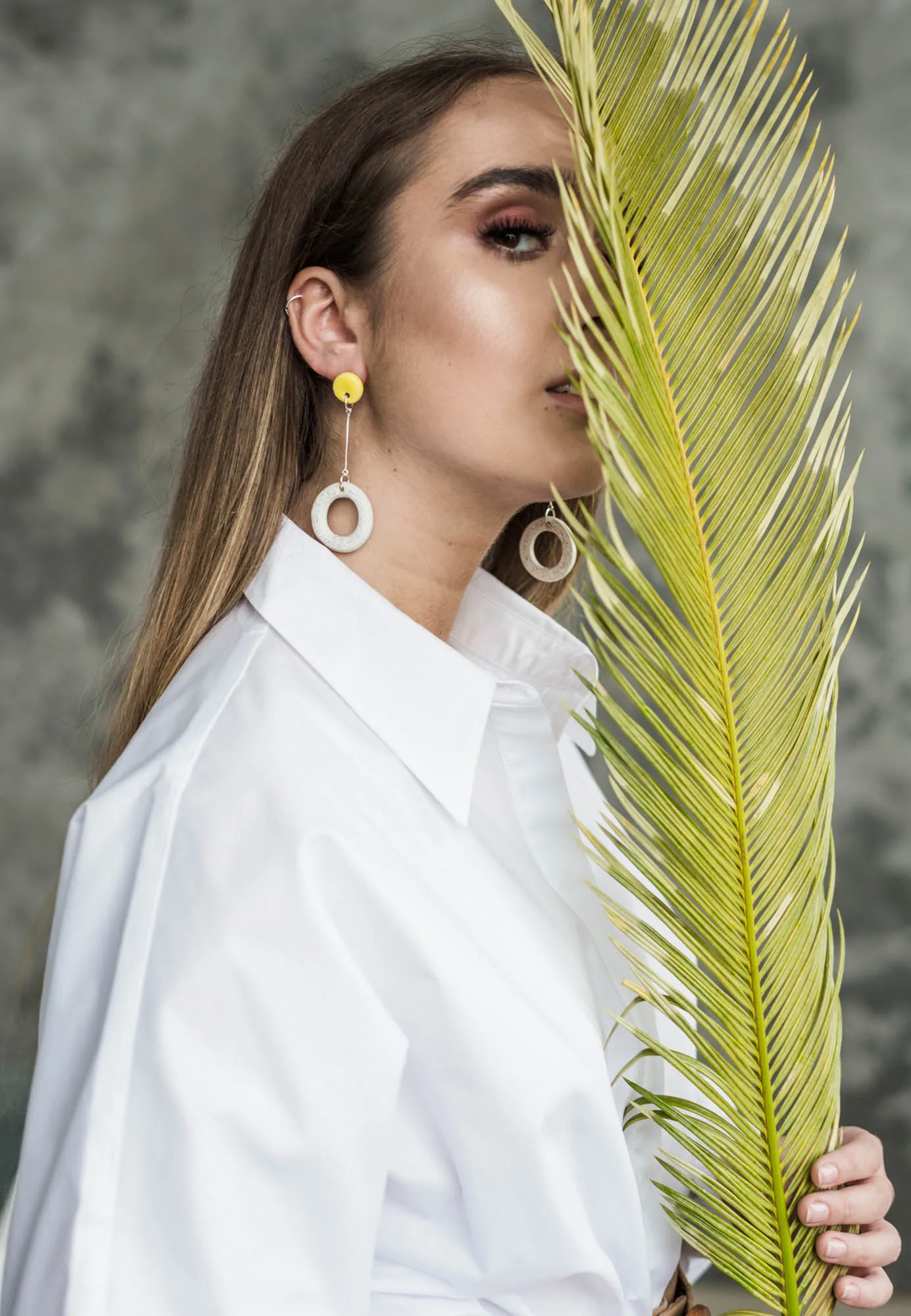modern circle drop earrings circle harmony clayometry