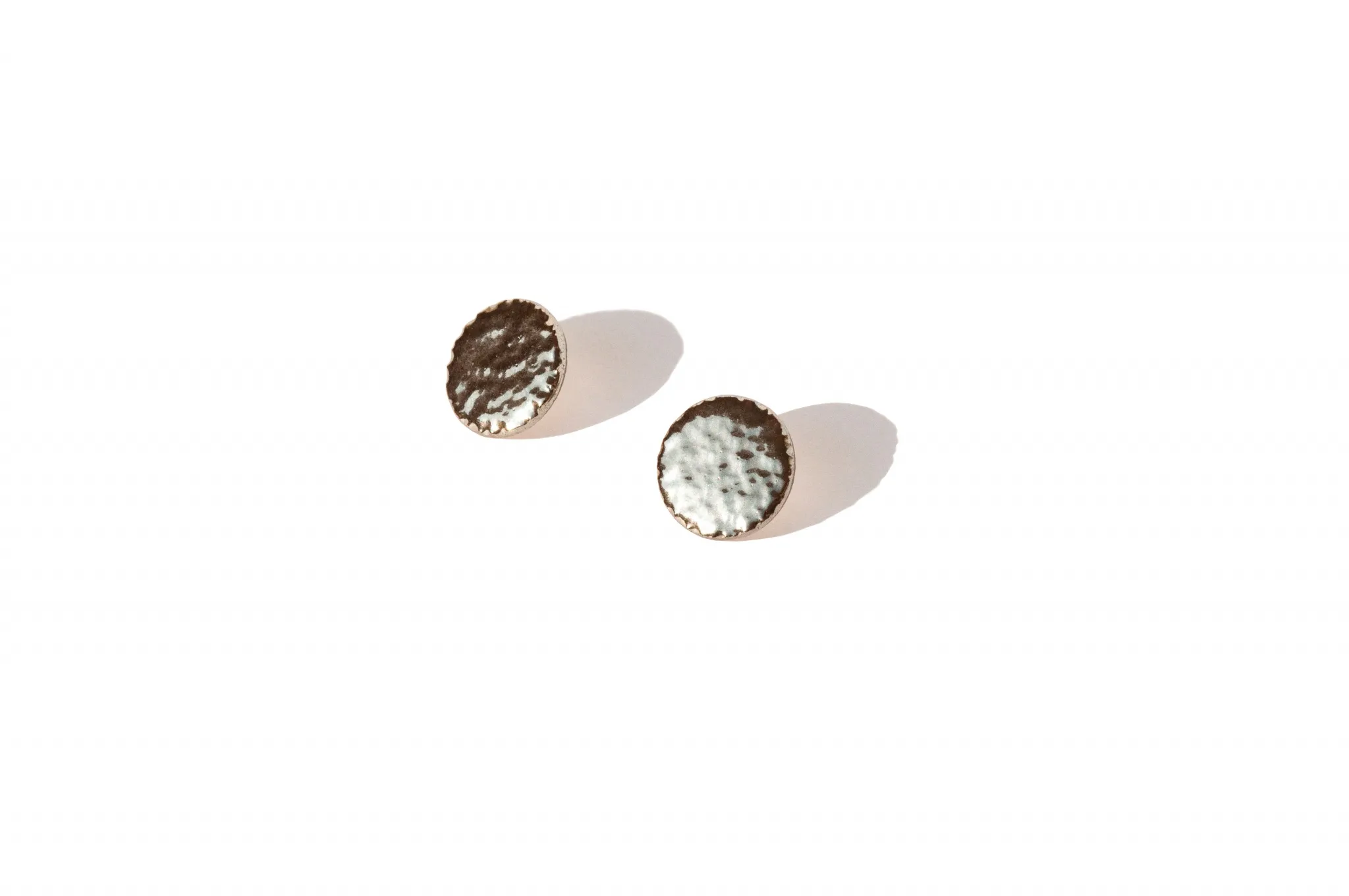 big textured circle earrings rocky large clayometry