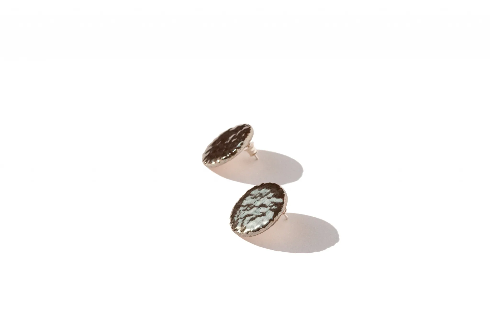 big textured circle earrings rocky large clayometry