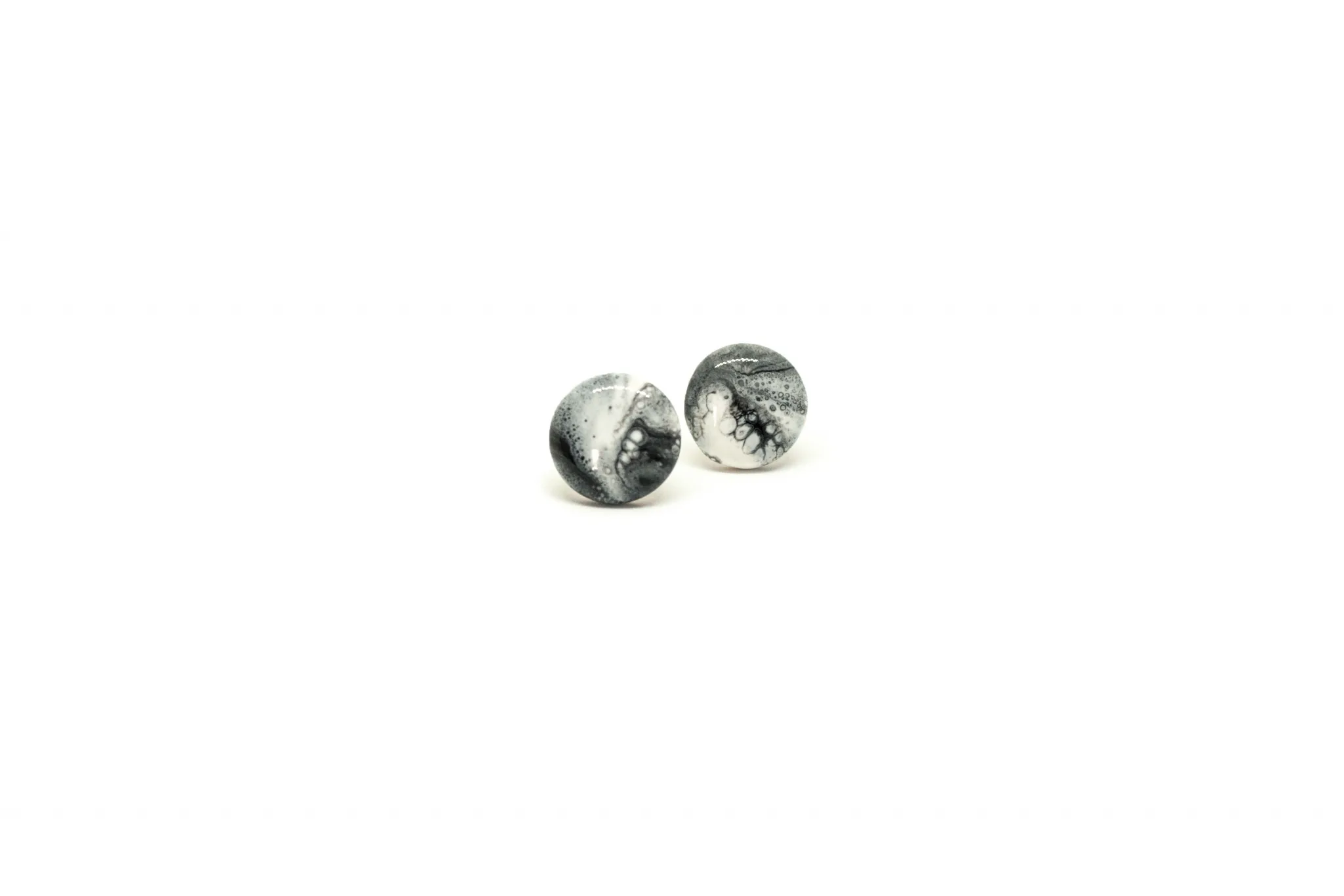 handmade marbled earrings marbled clayometry