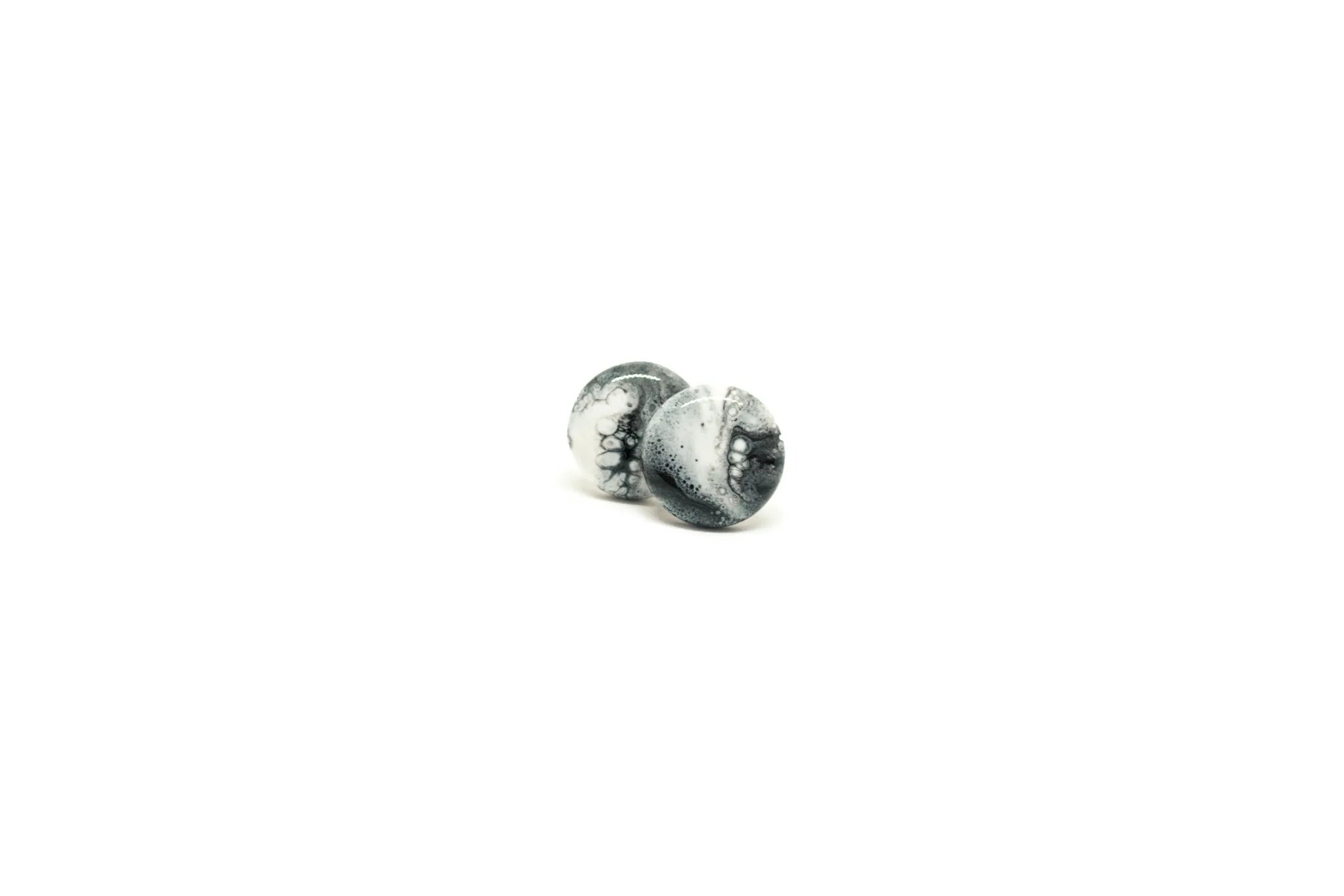 handmade marbled earrings marbled clayometry