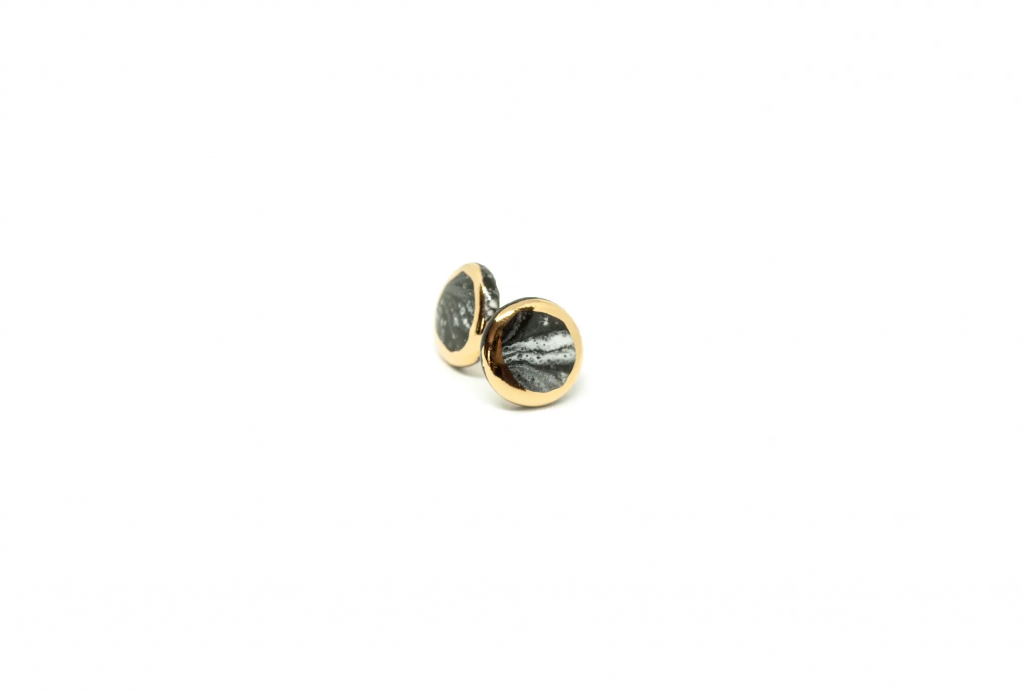 Earrings – Marble B&W - Image 2