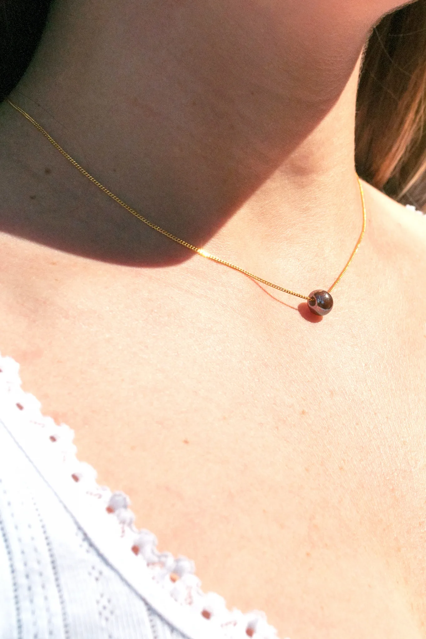 minimalist ceramic chain necklace sphere clayometry