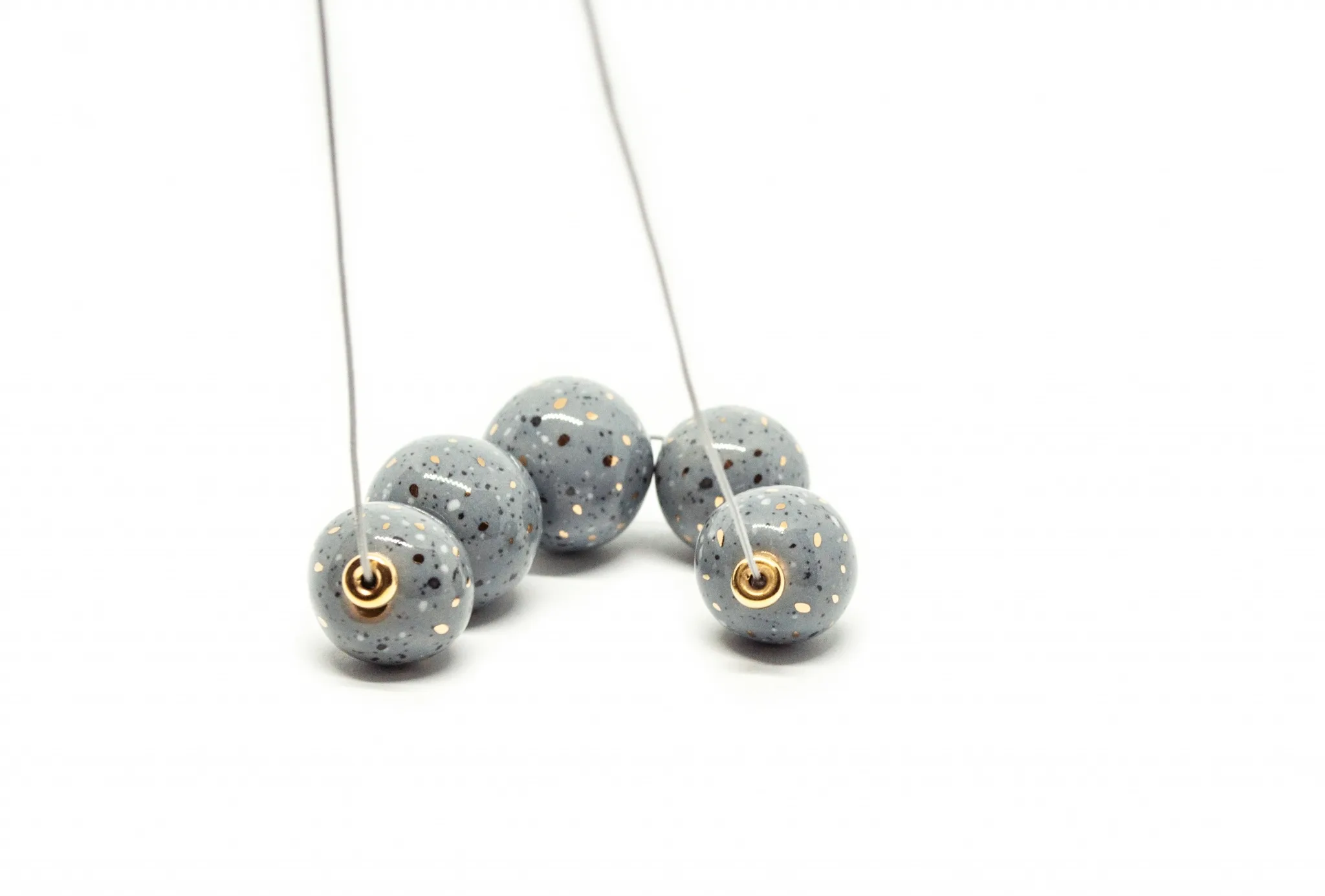 terrazzo necklace with gold terrazzo bubbles gold clayometry