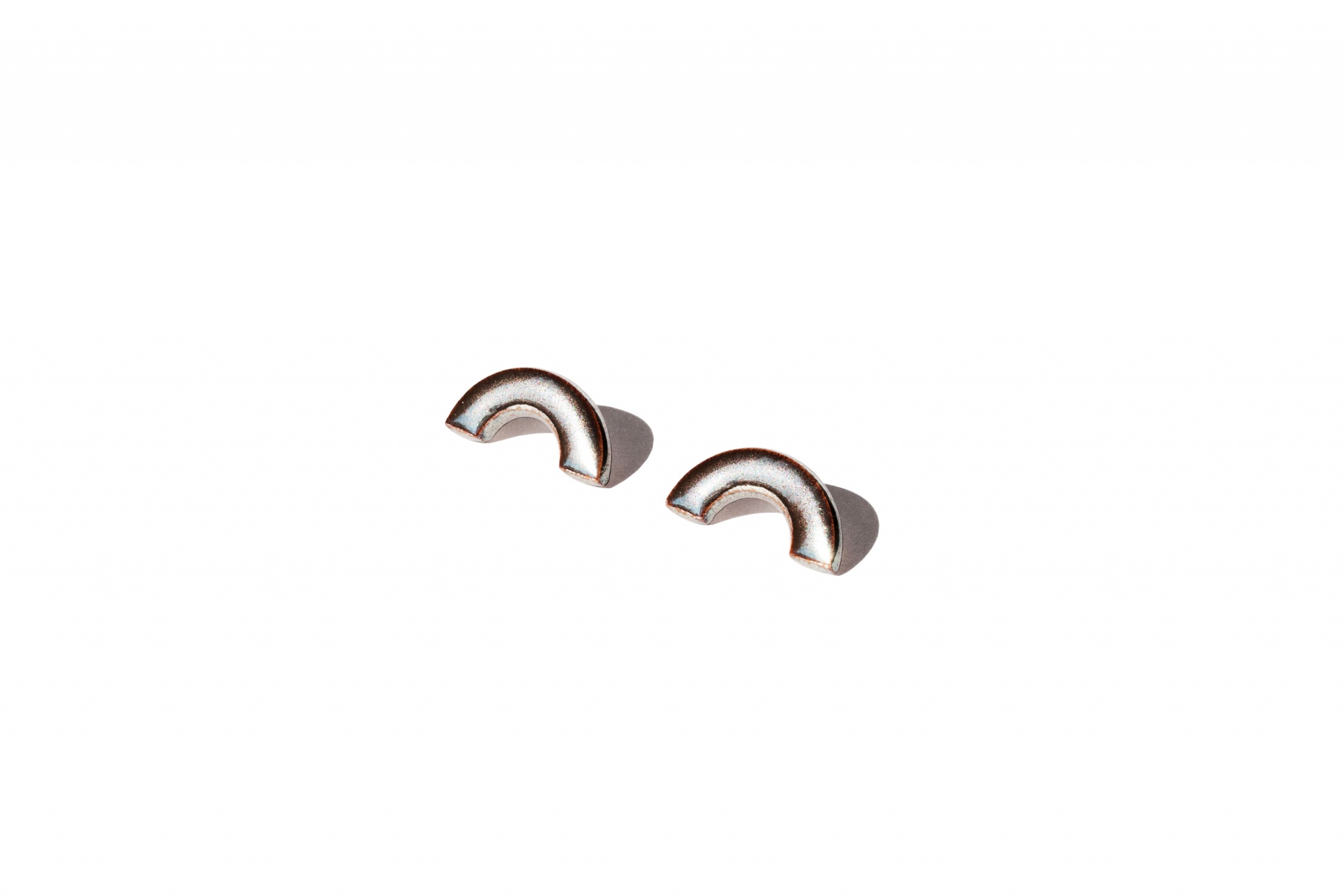 shiny arch shape earrings arch clayometry