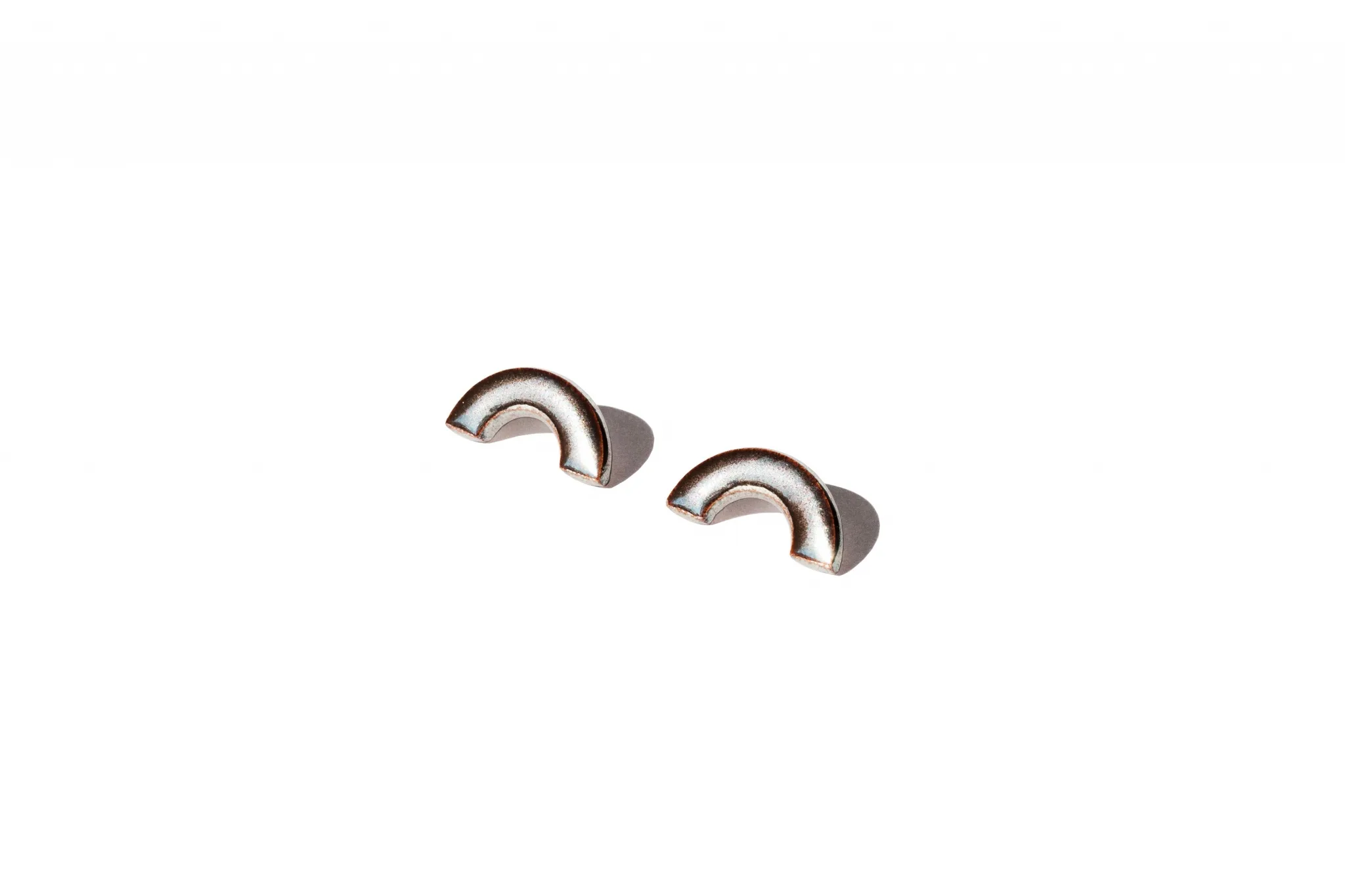 shiny arch shape earrings arch clayometry