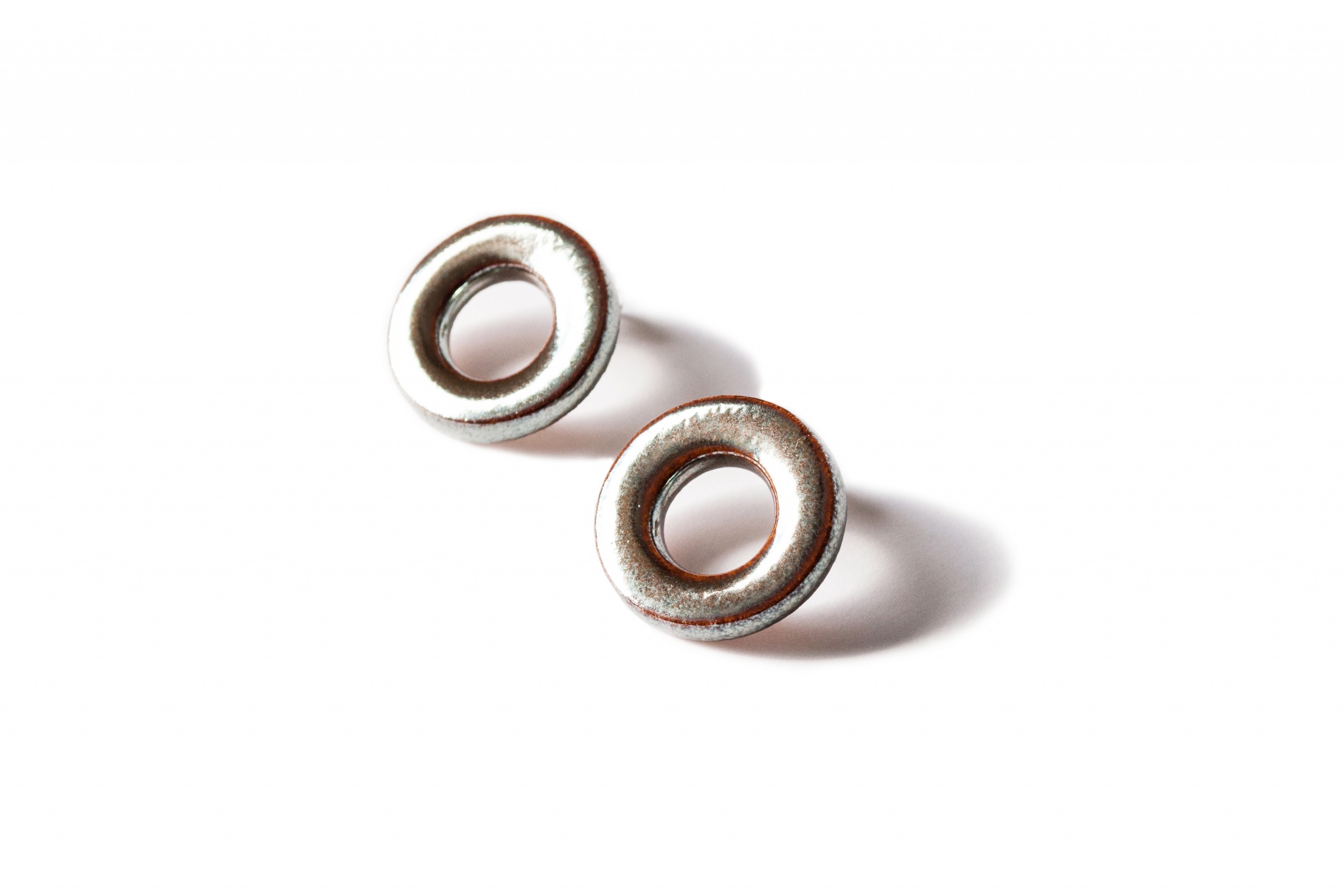shiny ceramic circle earrings circle m clayometry