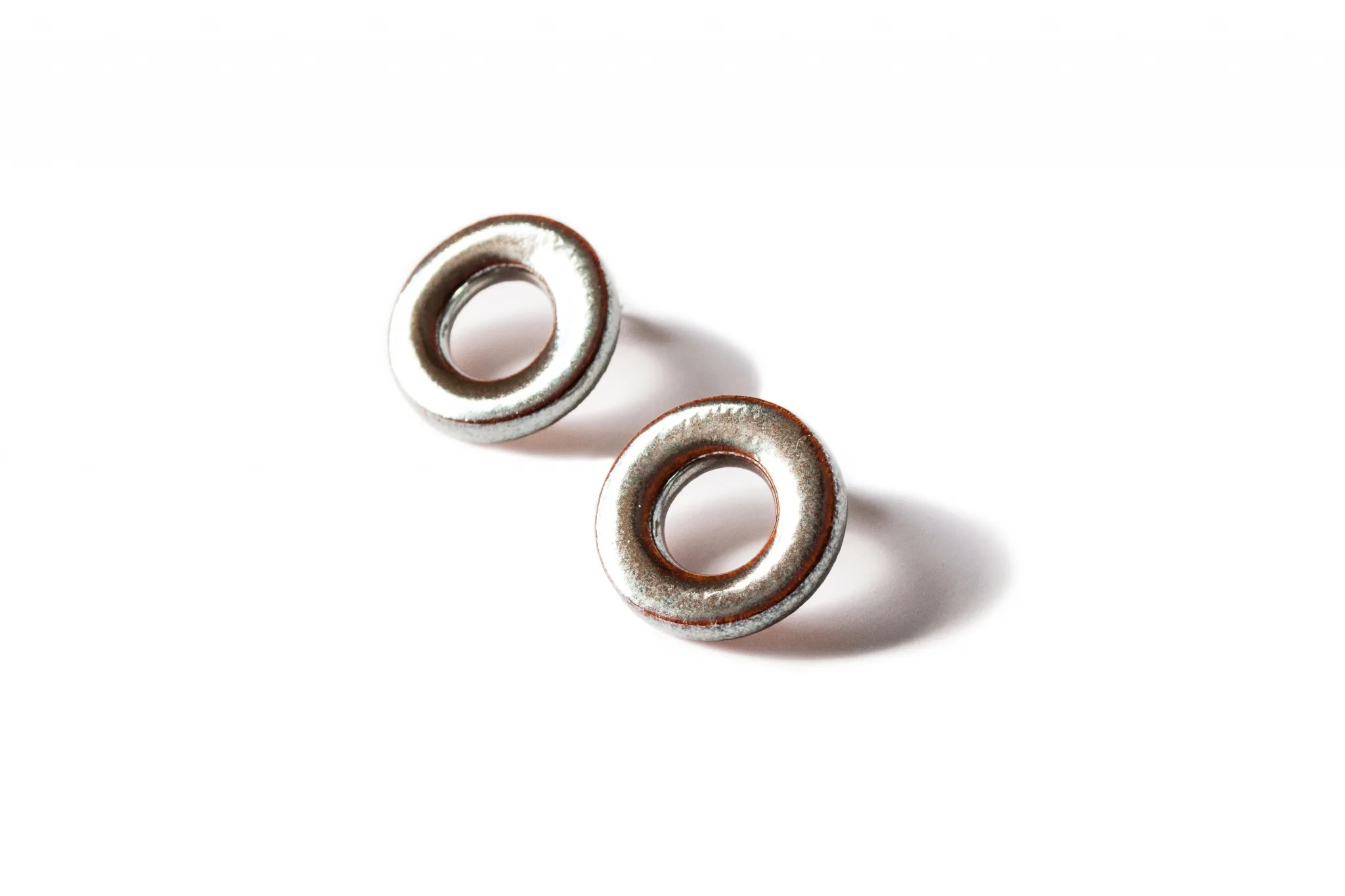 shiny ceramic circle earrings circle m clayometry
