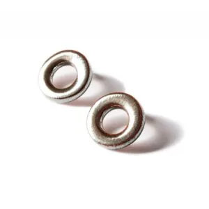 blizgus ziedo formos auskarai circle m clayometry