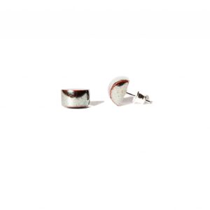 minimal shiny ceramic earrings boat clayometry