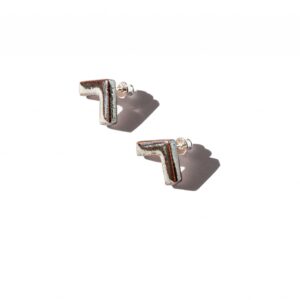 architectural shiny ceramic earrings corner n clayometry