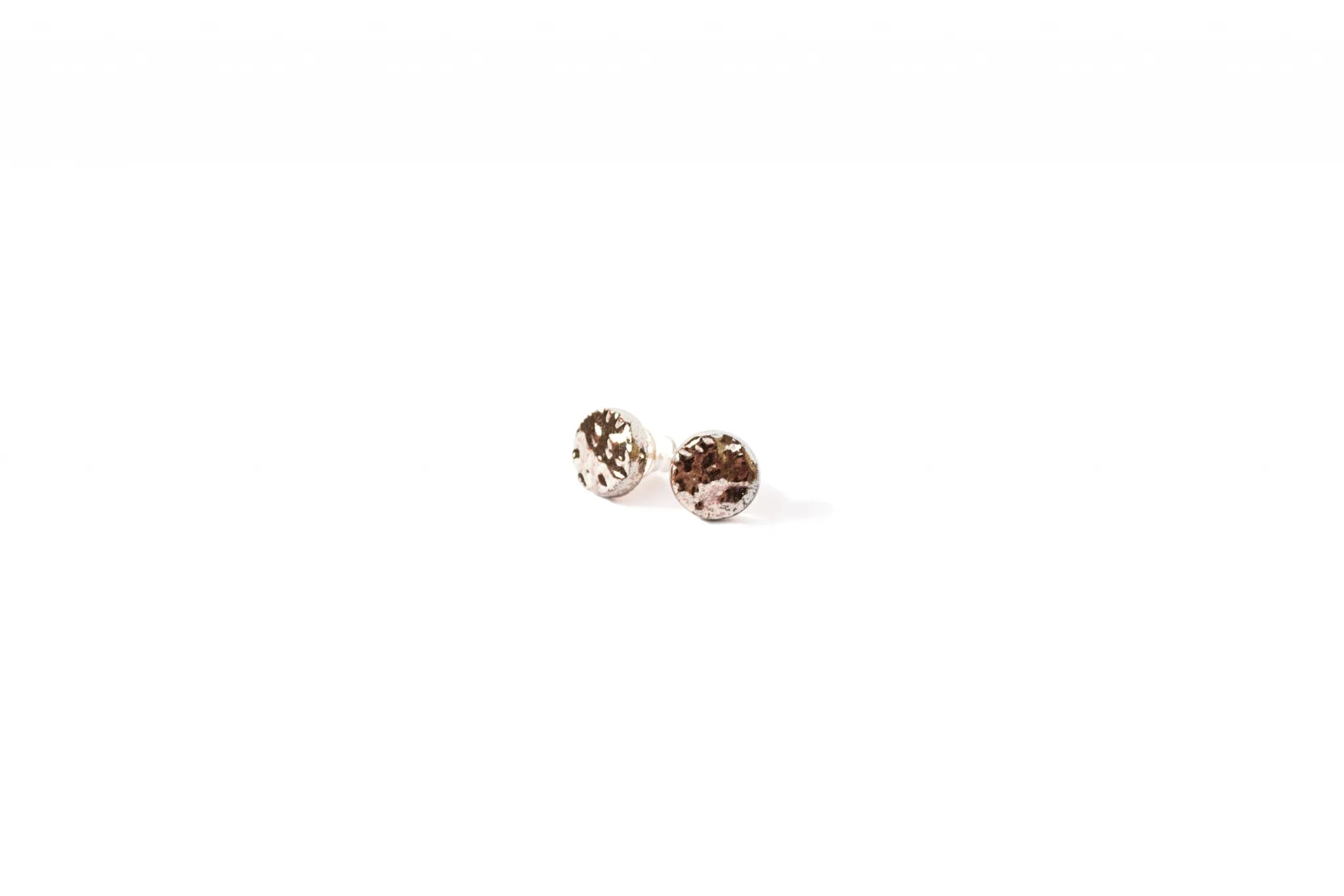textured surface handmade earrings rocky extra small clayometry