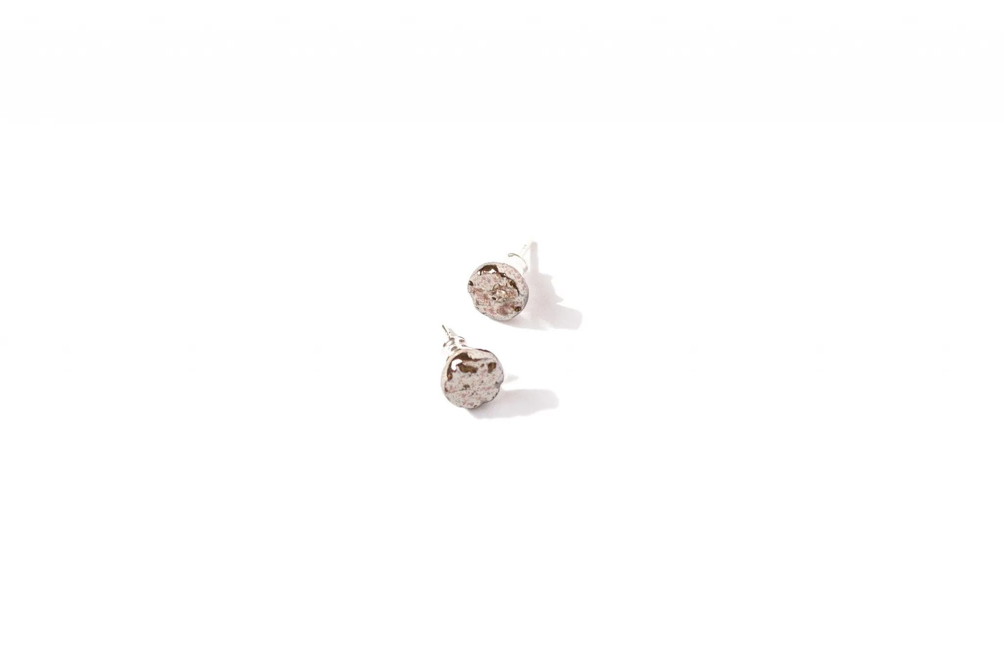 textured surface handmade earrings rocky extra small clayometry