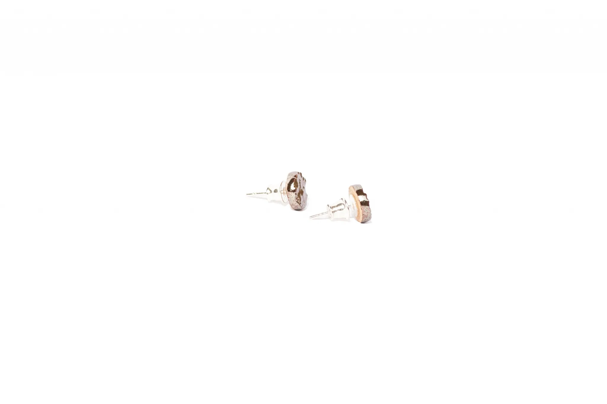 textured surface handmade earrings rocky extra small clayometry