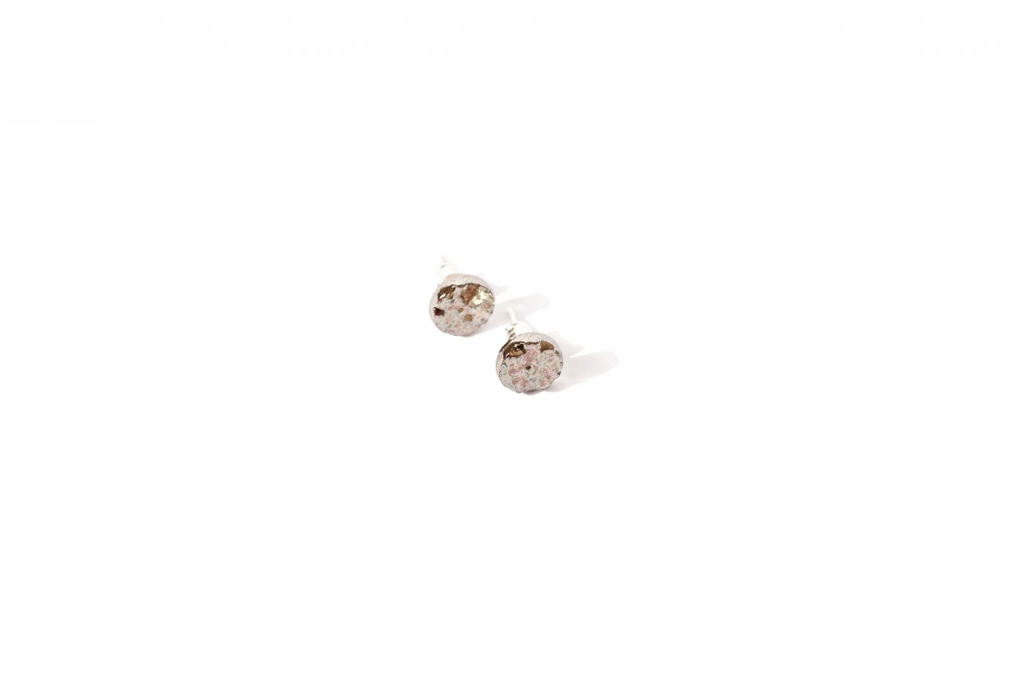 textured surface handmade earrings rocky extra small clayometry
