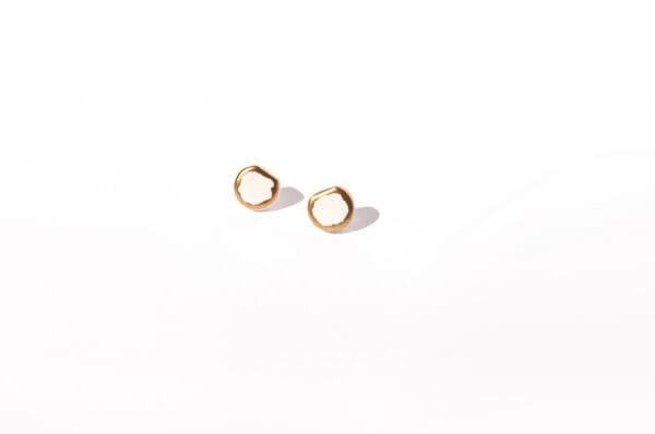 Earrings – Golden D Small Matte - Image 5